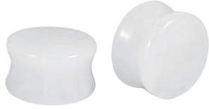 Beydodo Ohr Plugs 6-30MM, Tunnel Piercing Weiß Stein Ohrringe Plugs Damen Herren Ohr Expander Set