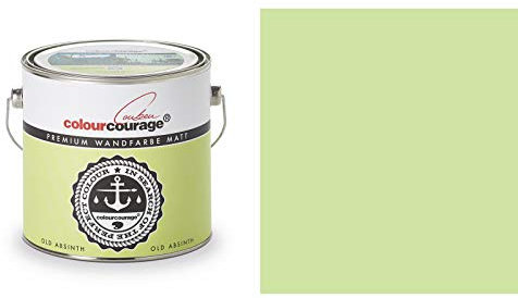 Hossi's Wholesale Colourcourage 2,5l Wandfarbe hohe Deckkraft Klasse 1 Old Absinth Gelb Grün | Innenfarbe | geruchslos