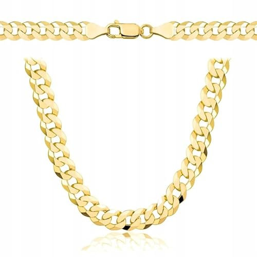 Amar Luxury ketten für herren gold 925/585 14k, kette herren - halskette herren, panzerkette herren 925 silber mit gold 14k, königskette- herren schmuck, italienische Qualität (70 cm, 6,5 mm)