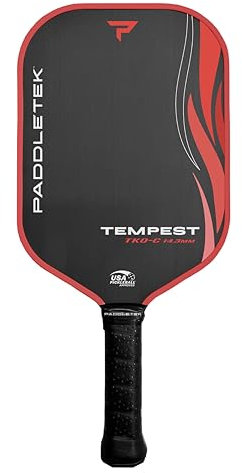 Paddletek Tempest TKO-C – Professionelle Pickleball-Paddel mit Polymer-Wabenkern – PT-700 unidirektionale Kohlefaser – Torsionsgewichtung und hohe Reißfestigkeit – USAPA-zugelassen – Wildfire