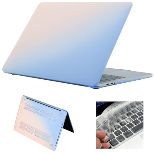 TekTier Custodia Opaca per MacBook Air 13.3 Pollici A1466 A1369 Versione 2010-2017, Custodia Protettiva Ultra Sottile e Copritastiera Italiano UE, Sfumata Rosa-Blu 02