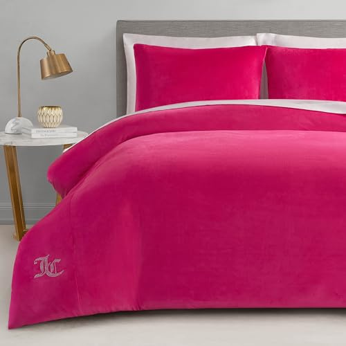 Juicy Couture Velours-Bettwäsche-Set für Doppelbetten, 3-teilig, Hot Pink