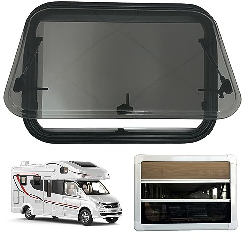 Finestra laterale per camper, finestre a Battente, Sostituzione di Finestre finestre per roulotte con oscuranti e zanzariere integrati, per roulotte e Camper, angolo di apertura di 65 gradi,500x300mm