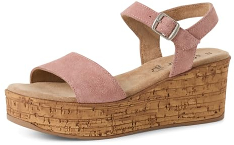 s.Oliver Damen Sandalen mit Keilabsatz aus Leder Sommer