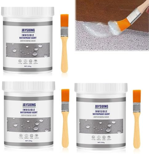 Transparentes Wasserdichtes Beschichtungsmittel, Dichtmasse Wasserdicht, Wasserdichte Isolier-Dichtstoff-Emulsion, für Badezimmer, Fliesen, Toilette, Dach, Wände, für den Innen und Außenbereich,300g*3