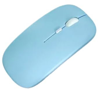 Generico Mouse Bluetooth senza fili ricaricabile-silenzioso, ergonomico, per iPad, computer, laptop, tablet, telefono, ufficio e giochi (Blu cielo)
