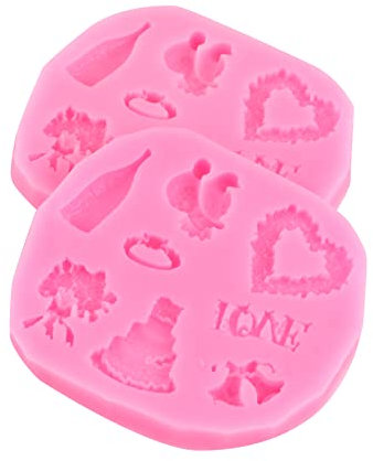 KITANDOVE 2st Schokoladenkuchenform Hochzeitsplätzchen Kerzenformen Hochzeitsdessertformen Kekse Für Die Hochzeitstorte Dessertform Selber Machen Backform Bonbonschokolade Kieselgel Rosa