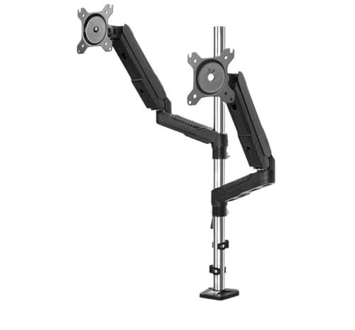 Monitorständer 15-27 Zoll Dual-Monitor-Halterung, ergonomische, voll bewegliche Dual-Monitor-Arm-Tischhalterung mit C-Klemme und VESA 75/100 mm, max. 14,3 lbs pro Arm Monitor-Desktop-Ständer(70cm)