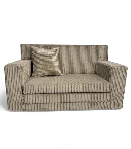 FORTISLINE - Kindersofa ausklappbar 83x47x43cm Oeko-TEX - Spielesofa für Kinder 2in1 - Kindercouch Aufklappen Bettfunktion - Schlafcouch aus Schaumstoff - Kuschel-Cord - Viele Muster (Braun)