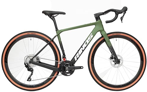 Rinos Sandman 6 Carbon Gravel Bike – GRX 600 22-Gang Schaltung – TORAY T800 Carbon Rahmen & Gabel – Hydraulische Scheibenbremsen – 28 Zoll / 700C Gravel Fahrrad (Black Forest, XS (50cm))