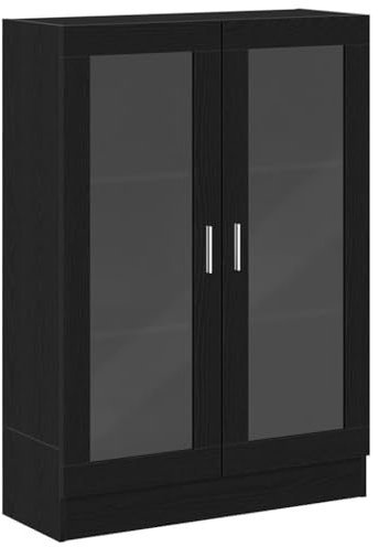vidaXL Bücherschrank Schwarz Eichen-Optik 82,5x30,5x115 cm, Büroschrank, Bücherregal, Regal, Büroregal, Bücherregale, Regale, Aktenregal, Aktenschrank