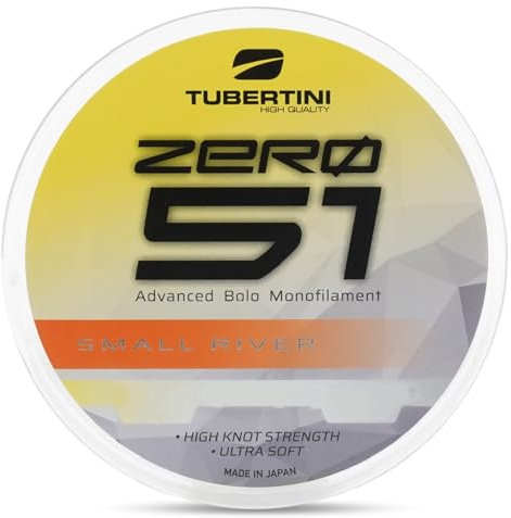 Tubertini Monofilo ZERO 51 SMALL RIVER ideale per fiumi e correnti rapide 150 MT - 300 MT - 1000 MT diamentro da Ø 0,12 a Ø 0,18 (Ø 0,16 - kg 4,4, 300 MT)
