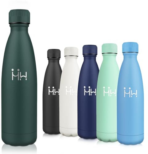 Motswedi Gourde Isotherme, 500ml sans BPA, Bouteille Isotherme, 24h Froid & 12h Chaud, Gourde Inox, Anti Fuite, Gourde Isotherme Enfant, Gourde pour Enfant & Adulte, Sport, Gym, École, Vert Armée