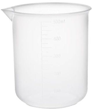 Plastic Beaker Transparent Measuring Cup 500ml Labs Graduated Beaker Without Handle for Scientific Kitchen Liquids
