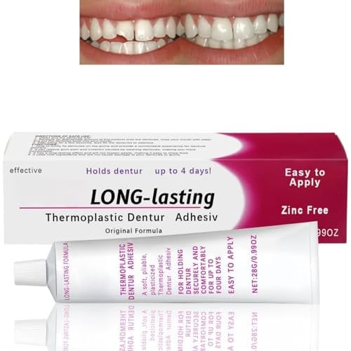 Cushion Grip Thermoplastic Den/ture Adhesive,De/nture Adhesi/ve Cream,Long-Lasting Fixative Cream to Secure Dent/ures,False Teeth and Partials,Non-Glue Ad/hesive,Upper Denture Repair Kit