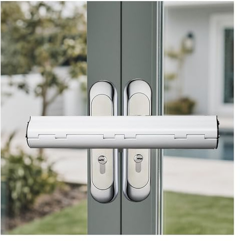 White Patio Door Security Lock, Professional French Door Security Lock, High-Security Rating Door Lock for French Double Doors and Conservatory Doors