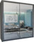 Mirror Double Sliding Door Grey Wardrobe 2 LED Light Option 90/120/150/180/203cm (180cm)