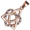 GWG Jewellery 18K Rose Gold Coated Celtic Trinity Knot Interlaced with Heart Covered with Sapphire Blue Stones Unique Love Pendant Necklace in Gift Box for Women
