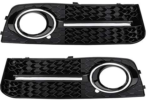 Nebelscheinwerfer Abdeckgitter Nebelscheinwerfer Gitter Nebelscheinwerfer Abdeckung Chrom glänzende Nebelscheinwerfer Abdeckungsgitter Frontgrill passend für A4/S4 B8 09-12