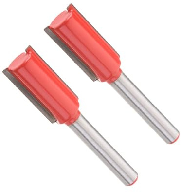 Utoolmart 1/4X1/2 Inch Straight Router Bit for Hand Electric Drill Flute Type Carpenter Cemented Carbide Silver 2pcs