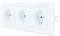 LINA Steckdose 3 Fach VDE für Unterputz Schuko weiß mit Rahmen H1-C51GM+H1-C003 Komplettset UP Stecker Wandsteckdose dreifach Kunststoffrahmen