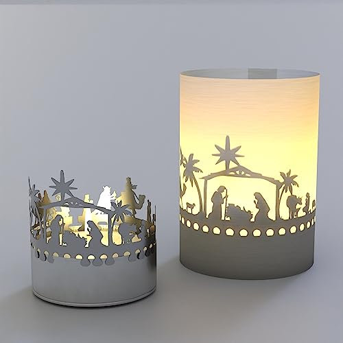13gramm Kerzenhalter - Orient Tube T-Light Schattenspiel, Magische Motivkerze für eine besinnliche Weihnachtsatmosphäre, Weihnachtsdeko & Geschenkidee