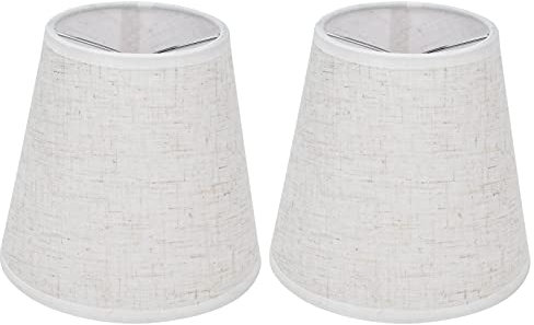 KWQBHW Lampenschirme aus Stoff, 2er-Set, Tischlampenschirm-Abdeckung, Clip-on-Leinen-Lampenschirm, Ersatz für Tischlampe, Stehleuchte, Kronleuchter, E14-Schraube(PT09)
