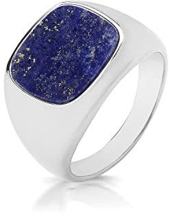 Modischer 925 Sterling Silber Herren - Monarchenring/Siegelring mit Lapis Lazuli WJS33150RSR