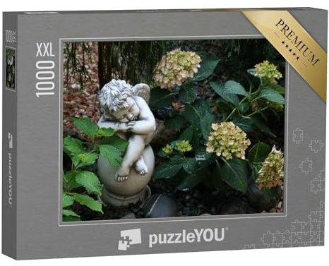 Puzzle 1000 Teile XXL „Engel im Garten, Gips-Skulptur“ – aus der Puzzle-Kollektion Engel