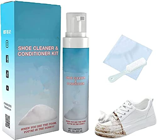 Bamideo 100ml Fz150 Shoe Cleaner, Fz150 Shoe Cleaner Foam, Weiß Sneaker Reiniger, Reinigungsschaum für Weisse Schuhe, Sneakers Whitener, Shoe Cleaner & Conditioner Kit