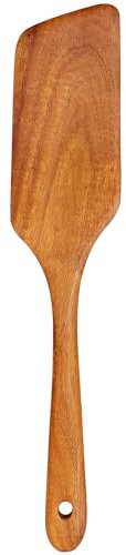 Best Wooden Non Toxic Spatula for Cooking Utensils Teak Wok Spatulas for Kitchen Spoon Pancake Turner Scraper Spurtle Bamboo Kitchen Utensil Flat Egg Flipper Spatula Long Fish Cooking Spatulas