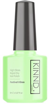 Quick Dry Nail Polish | Festival Vibes, 8ml | Rapid Drying Nail Varnish | No UV/LED Required | 12 Free, Cruelty Free, Vegan, Made in UK