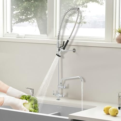 Grifo industrial extensible | Grifo para fregadero de cocina | Válvula pulverizadora multifunción | Gastronomía con ducha de mano negra y monomando | Grifo mezclador