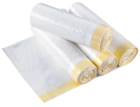 Bolsas de basura de 50 litros, 80 unidades, bolsa de basura de 50 litros, bolsa de basura de 50 litros, bolsa de basura con cordón fuerte, color blanco, 50 L, pedal de reciclaje, bolsas de basura para