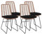 Lisa Design - Forenza - Lot de 4 chaises - Effet rotin - Coloris Bois et Noir, Noir/Bois