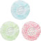 3 pcs Shower Caps, Bath Hats Reusable Adults Elastic with Dots Blue Green Rose, Plastic Long Hair EnvironmentalHats for Ladies Spa Salon