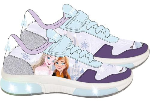 CERDÁ LIFE'S LITTLE MOMENTS Scarpe Sportive da Bambina Frozen con Luci LED E Suola Leggera in Eva, comodità E Stile, Ginnastica, Viola, 28 EU