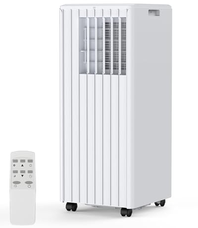 GarveeTech 8,000 BTU Portable Air Conditioner for Indoor Rooms, 3 in-1 AC Unit for Bedroom 250-350 Sq.Ft, Dehumidifier, Fan, Sleep Mode, 24 Timer, Remote Control, Window Kits
