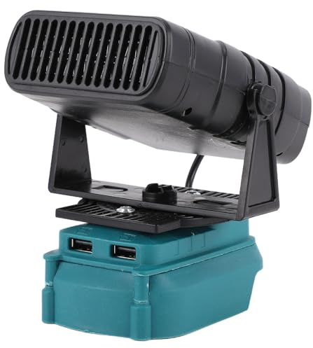 Cosiki Kleine Raumheizung, 200 W, 2-Gang-Temperatureinstellungsheizung, Batteriebetriebene Heizung mit 2 USB-Anschlüssen, Ideal für Autoscheibenheizung für 18 V BL1850