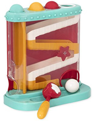 Battat Kugelbahn Motorikspielzeug – Hammerspiel mit Hammer und 4 Kugeln – Lernspielzeug Hämmerchenspiel, Baby Spielzeug für Kinder ab 1 Jahr (7 Teile), 11.25 x 5 x 11.75 inches