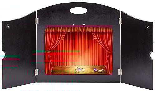howa 4 in 1 Kamishibai Erzähltheater Schattentheater Figurentheater Holz für DIN A3 Bildkarten, mit Adapter für DIN A4, seitlicher Einschub, offene Rückwand 7504