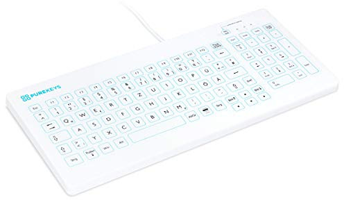 PUREKEYS – Kompaktversion - Design 2020 - Medizintastatur | USB-Kabel | Hygienetastatur für Sensible und medizinische Bereiche | abwischbar, desinfizierbar, abwaschbar