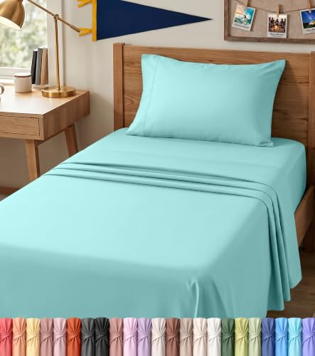 Utopia Bedding Twin XL Sheets - 3 Piece Bedding - Brushed Microfiber - Shrinkage and Fade Resistant - Easy Care (Twin XL, Spa Blue)
