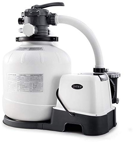 Intex Krystal Clear 2150 GPH Sand Filter Pump & Saltwater System with E.C.O. (Electrocatalytic Oxidation) for Above Ground Pools, 110-120V with GFCI