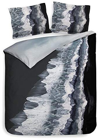Heckett Lane Heves Duvet Cover, 100% Cotton Satin, Night Blue, 140 x 220 cm, 1.0 Pieces