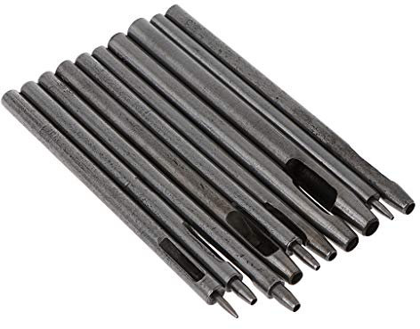 Yintiod Lot de 10 emporte-pièces ronds en cuir 0,5 à 5 mm pour bracelets de montre en cuir, ceintures, toile, papier, plastique