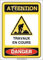 AUA SIGNALETIQUE - Panneau Attention travaux en Cours Danger - AI - 300x420 mm, Aluminium Dibond 3mm