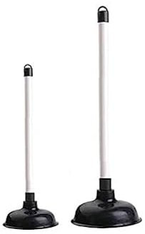 2 x Drain Plunger Set, Toilet Plunger with Strong Suction Performance Drain Sink Plunger Toilet Pump Unblocker, Strong Suction Rubber Cup with Strong Handle Drain Cleaner Easily Clear All Blocked