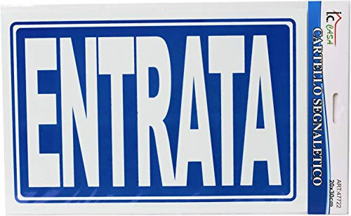 Cartello ENTRATA PLASTIFICATO 30 CM X 20 per VISIBILITA' Distanza