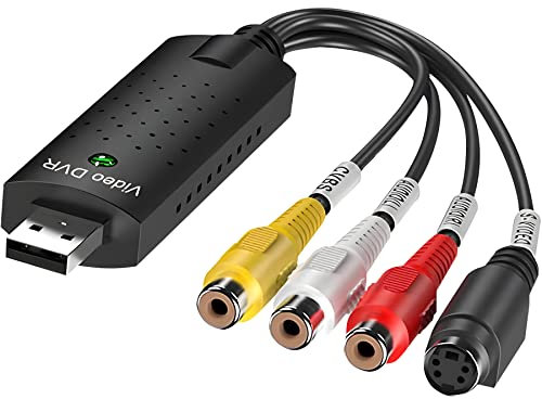 Retoo Video Audio Grabber mit USB 2.0, VHS, VCR, CD Grabber Digital Brenner, Video Capture Adapter, Plug&Play, Videorecorder DVD, Video Konverter, Video Wiedergabe Und Bearbeiten, Überträgt